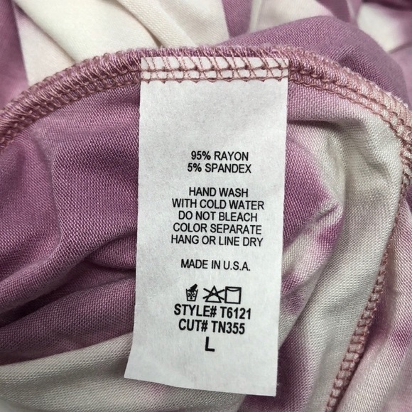 Tie Dye Ruffle Hem Tunic Tank Top Purple - Picture 5 of 5